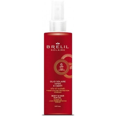 BRELIL Professional SOLARE OLIO CORPO & CAPELLI SPF6 - Защитое масло для волос и тела СЗФ6, 150мл