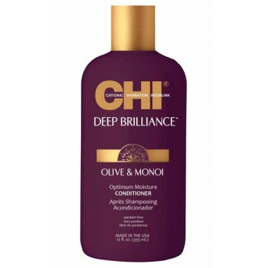 CHI Deep Brilliance Olive & Monoi Optimum Moisture Conditioner - Кондиционер для поврежденных волос 355мл