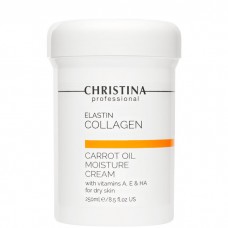 CHRISTINA ELASTIN COLLAGEN Carrot Oil Moisture with Vit. A, E & HA - Увлажняющий крем с витаминами A, E и гиалуроновой кислотой для сухой кожи 250мл