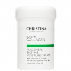 CHRISTINA ELASTIN COLLAGEN Placental Enzyme Moisture with Vit. A, E & HA - Увлажняющий крем с витаминами A, E и гиалуроновой кислотой для жирной и комбинированной кожи 250мл