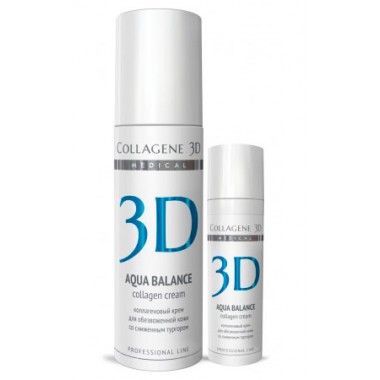 Collagene 3D Cream AQUA BALANCE - ПРОФ Крем для лица с гиалуроновой килотой, восстановление тургора и эластичности кожи 150мл