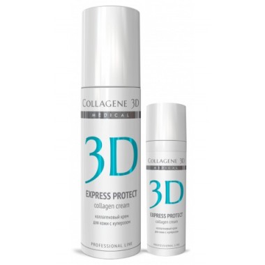 Collagene 3D Cream EXPRESS PROTECT - ПРОФ Крем для лица с софорой японской, профилактика купероза, устранение темных кругов и отечности 150мл