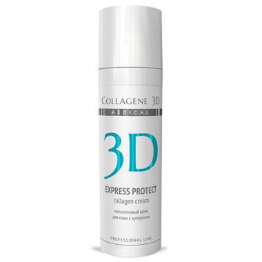 Collagene 3D Cream EXPRESS PROTECT - ПРОФ Крем для лица с софорой японской, профилактика купероза, устранение темных кругов и отечности 30мл