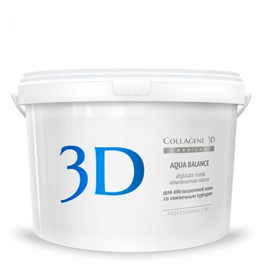 Collagene 3D Mask AQUA BALANCE - ПРОФ Альгинатная маска для лица и тела с гиалуроновой кислотой 1200гр