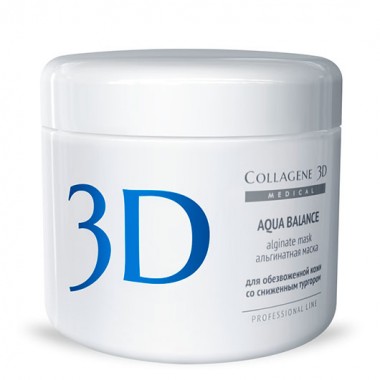 Collagene 3D Mask AQUA BALANCE - ПРОФ Альгинатная маска для лица и тела с гиалуроновой кислотой 200гр