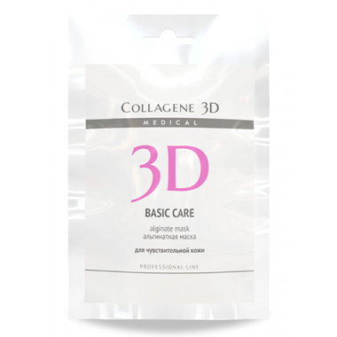 Collagene 3D Mask BASIC CARE - Альгинатная маска для лица и тела с розовой глиной 30гр