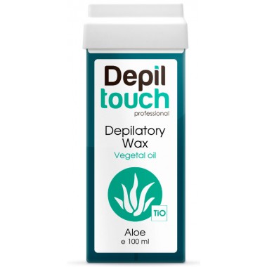 Depiltouch Depilatory Wax Vegetal Oil ALOE - Тёплый воск для депиляции (плотный) + 40С с натуральным маслом АЛОЭ 100мл