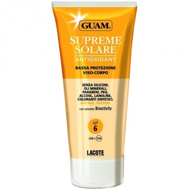 GUAM SUPREME SOLARE BASSA SPF 6 - Солнцезащитный крем СЗФ 6 для лица и тела 150мл