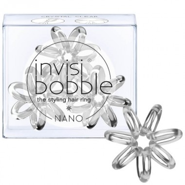 Invisibobble NANO Crystal Clear - Резинка-браслет для волос, цвет прозрачный 3шт