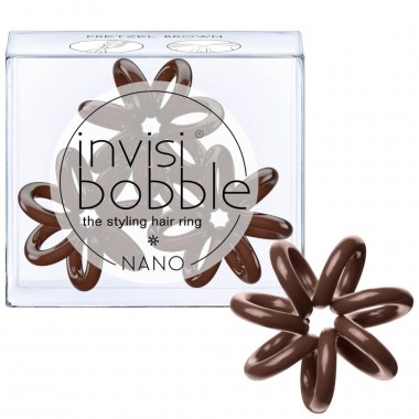 Invisibobble NANO Pretzel Brown - Резинка-браслет для волос, цвет Коричневый 3шт
