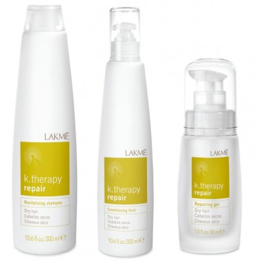 LAKME k.therapy Repair Gift Pack - Набор средств для восстановления волос (шампунь, флюид, гель) 300 + 300 + 30мл