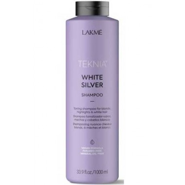 LAKME TEKNIA NEW! WHITE SILVER SHAMPOO - Тонирующий шампунь для нейтрализации желтого оттенка волос 1000мл