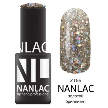 nano professional NANLAC - Гель-лак Металлик NL 2165 золотой бриллиант 6мл