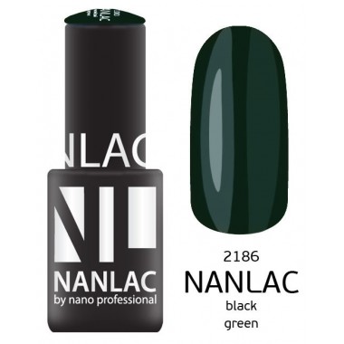 nano professional NANLAC - Гель-лак NL 2186 Black Green 6мл