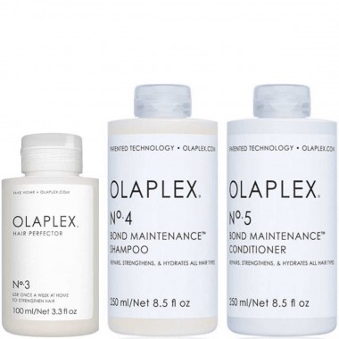 OLAPLEX No.3 + No.4 + No.5 Bond Maintenance KIT - Набор "Система защиты волос" эликсир + шампунь + кондиционер 100 + 250 + 250мл