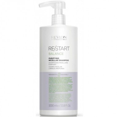 REVLON Professional RE/START BALANCE Purifying Micellar Shampoo - Мицеллярный шампунь для жирной кожи 1000мл
