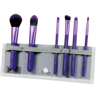 Royal & Langnickel MODA TOTAL FACE SET PURPLE - Набор кистей для макияжа лица в чехле ФИОЛЕТОВЫЙ 6шт